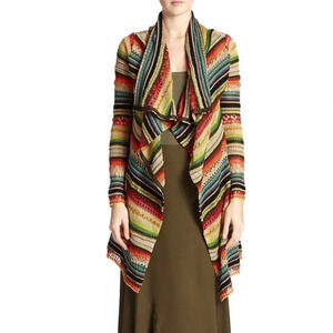 POLO Ralph Lauren Draped Cardigan Sweater Bright Serape Preppy Bohemian Small